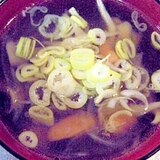 舞茸＆ウィンナー＆玉葱のスープ